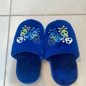 Cozy slippers with no skid soles. 8” heel toe